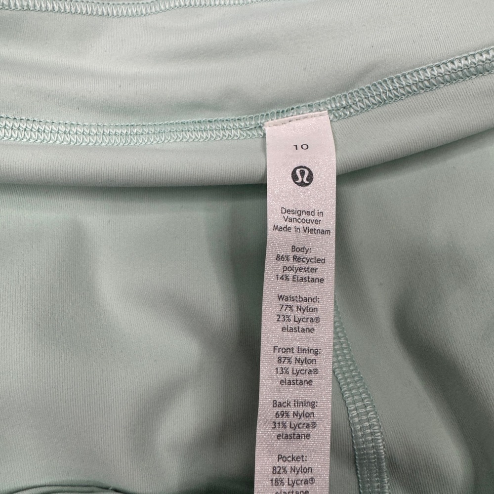 Lululemon Pace Rival Mint Green Pleated Athletic Tennis Skirt with‎ Shorts Sz 10 - Picture 8 of 9